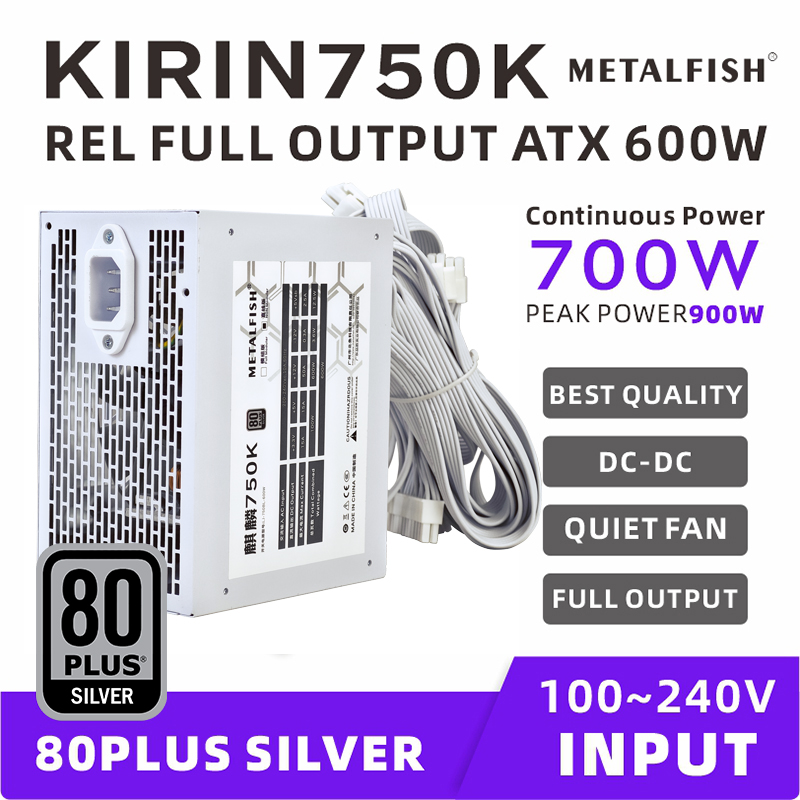 Power Supply 750W - METALFISH KIRIN750K Catu Daya Sasis Putih